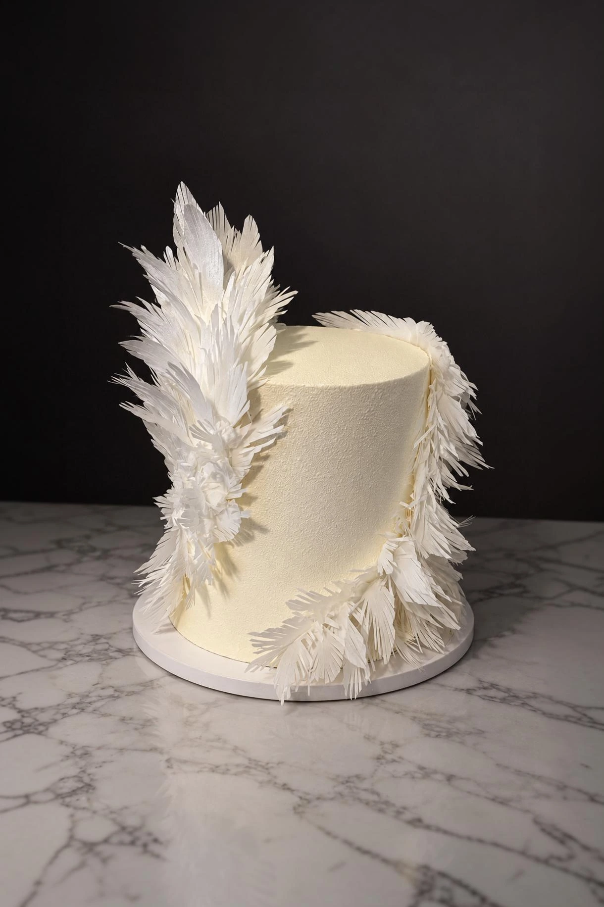Feathered Ivory cake
